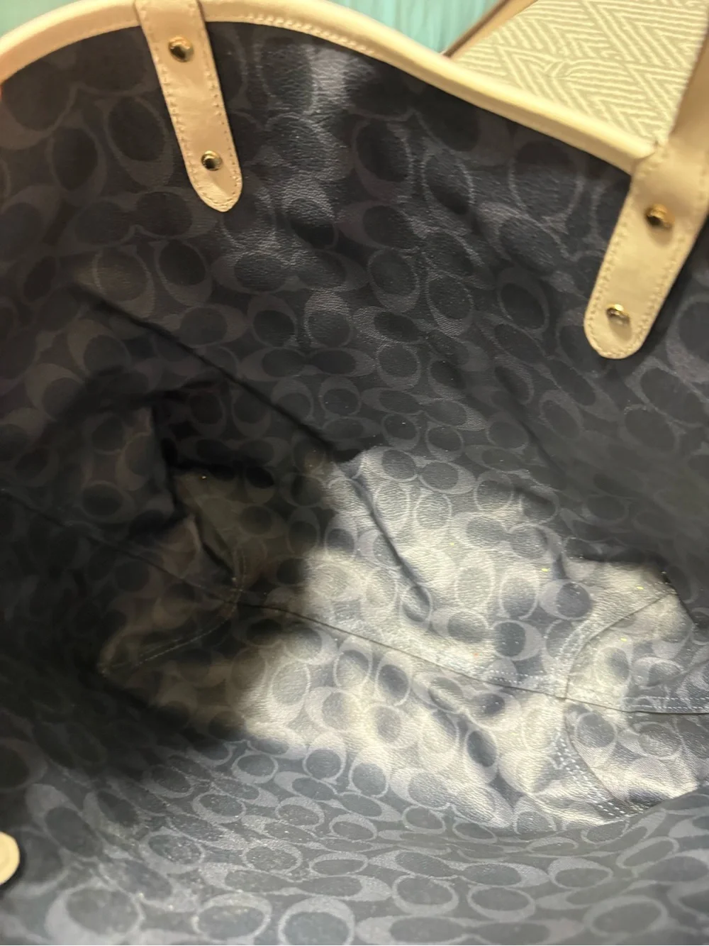 Coach American Flag Cream Leather Tote